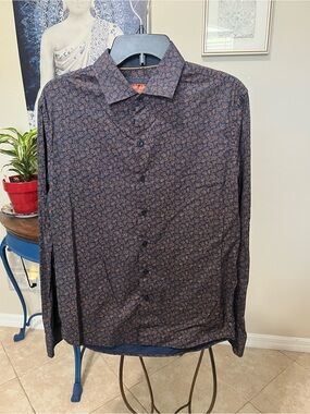 consequence dress shirts CONSEQUENCE Mens Dress Shirt Size Small slim fit Cream Paisley Print L/S Stretch